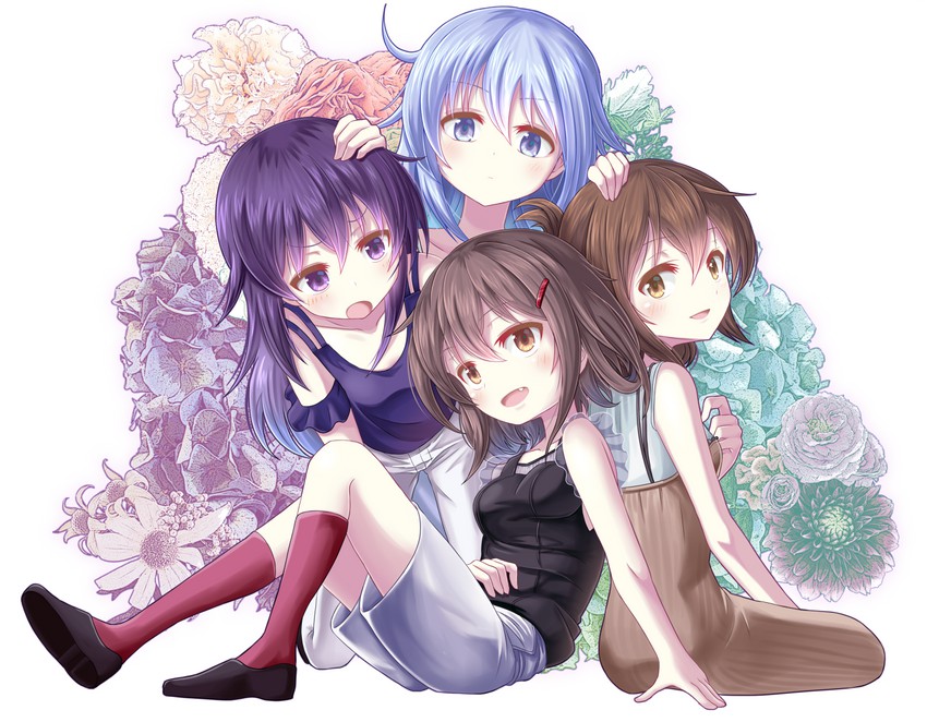 hibiki, inazuma, ikazuchi, and akatsuki (kantai collection) drawn by yatsu_seisakusho