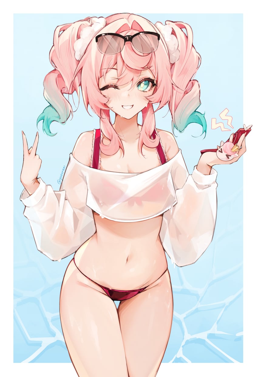 hyacine and little ica (honkai and 1 more) drawn by yuzureei