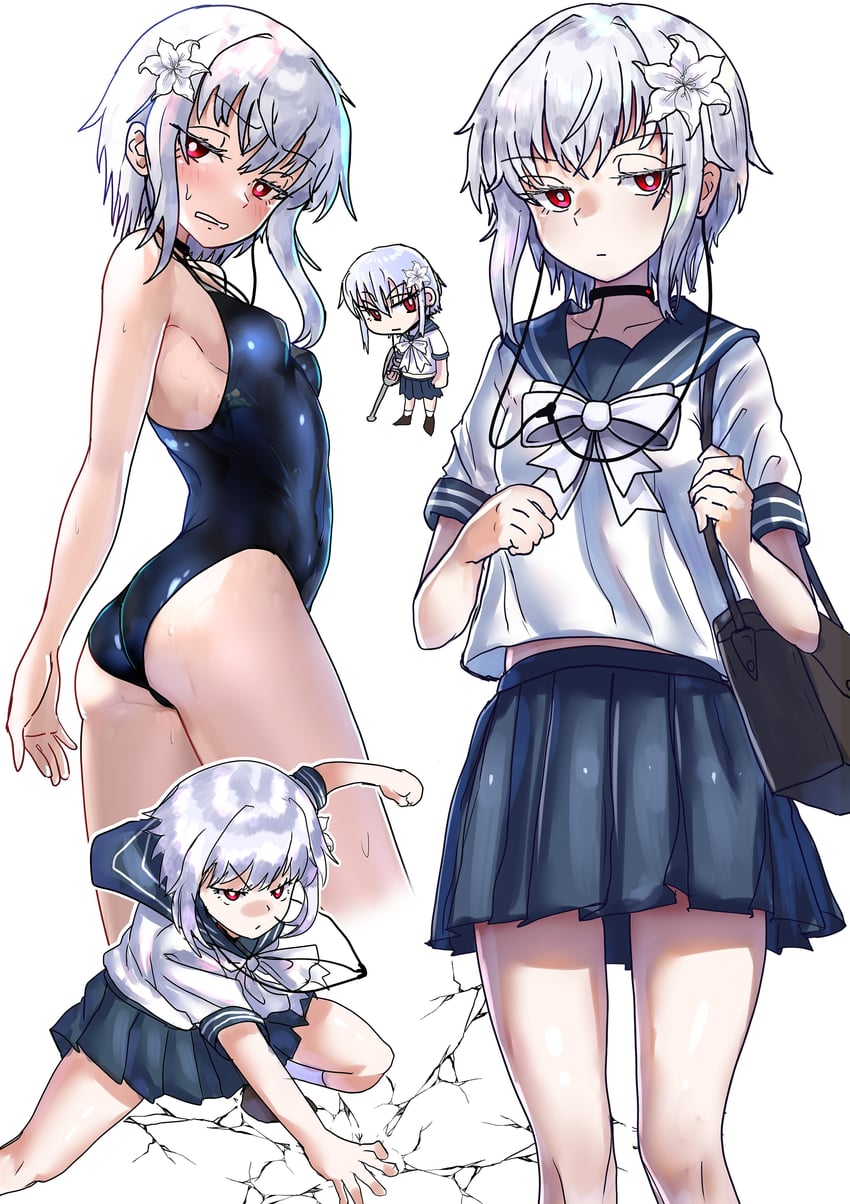 accelerator and suzushina yuriko (toaru majutsu no index) drawn by ebora