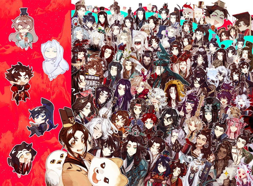 guanglingwang, yuan ji, sun ce, fu rong, liu bian, and 7 more (code: kite) drawn by weibo_7587683077