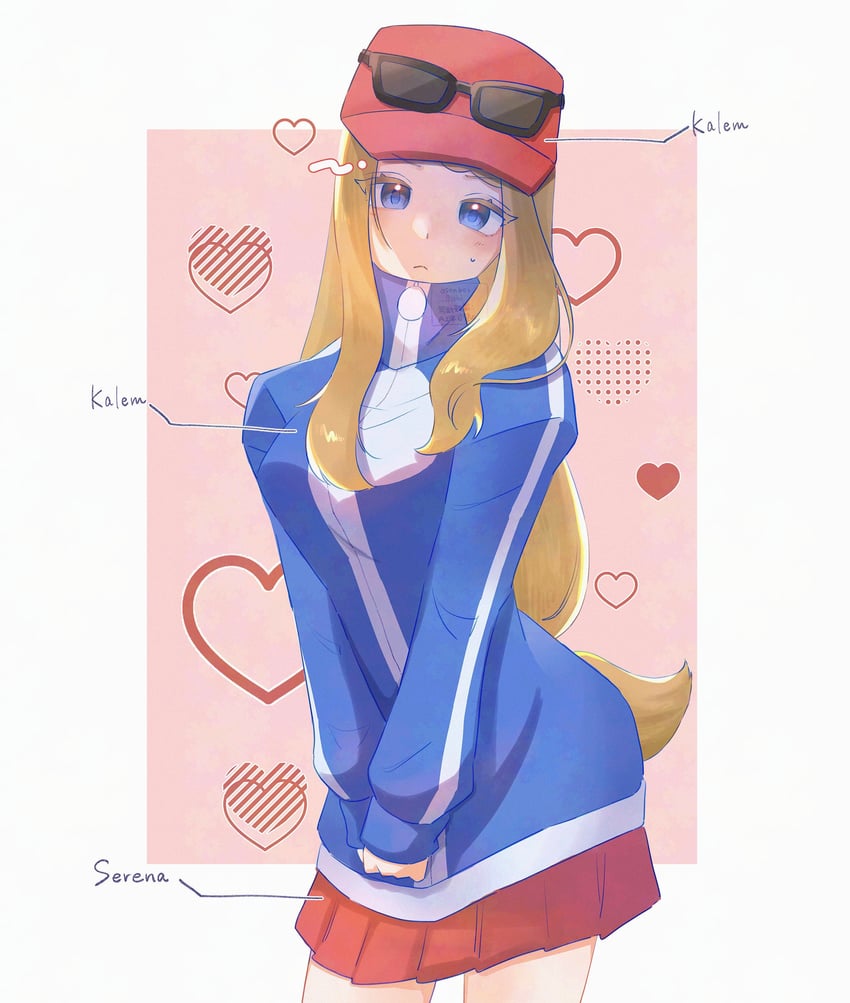 serena and calem (pokemon and 1 more) drawn by osenbei_0ishi