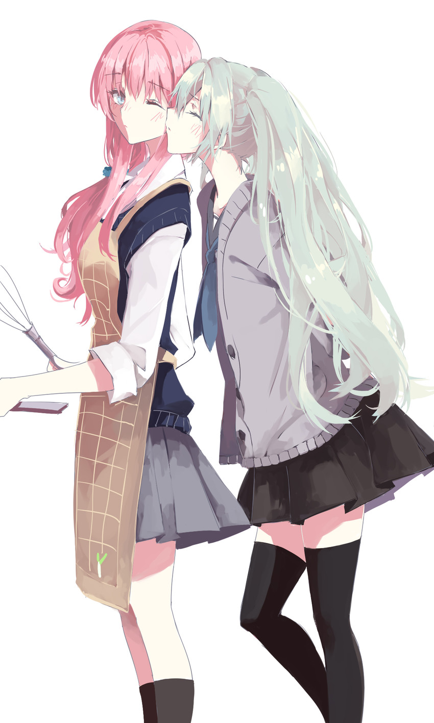 hatsune miku and megurine luka (vocaloid) drawn by ghost_(ghost528)