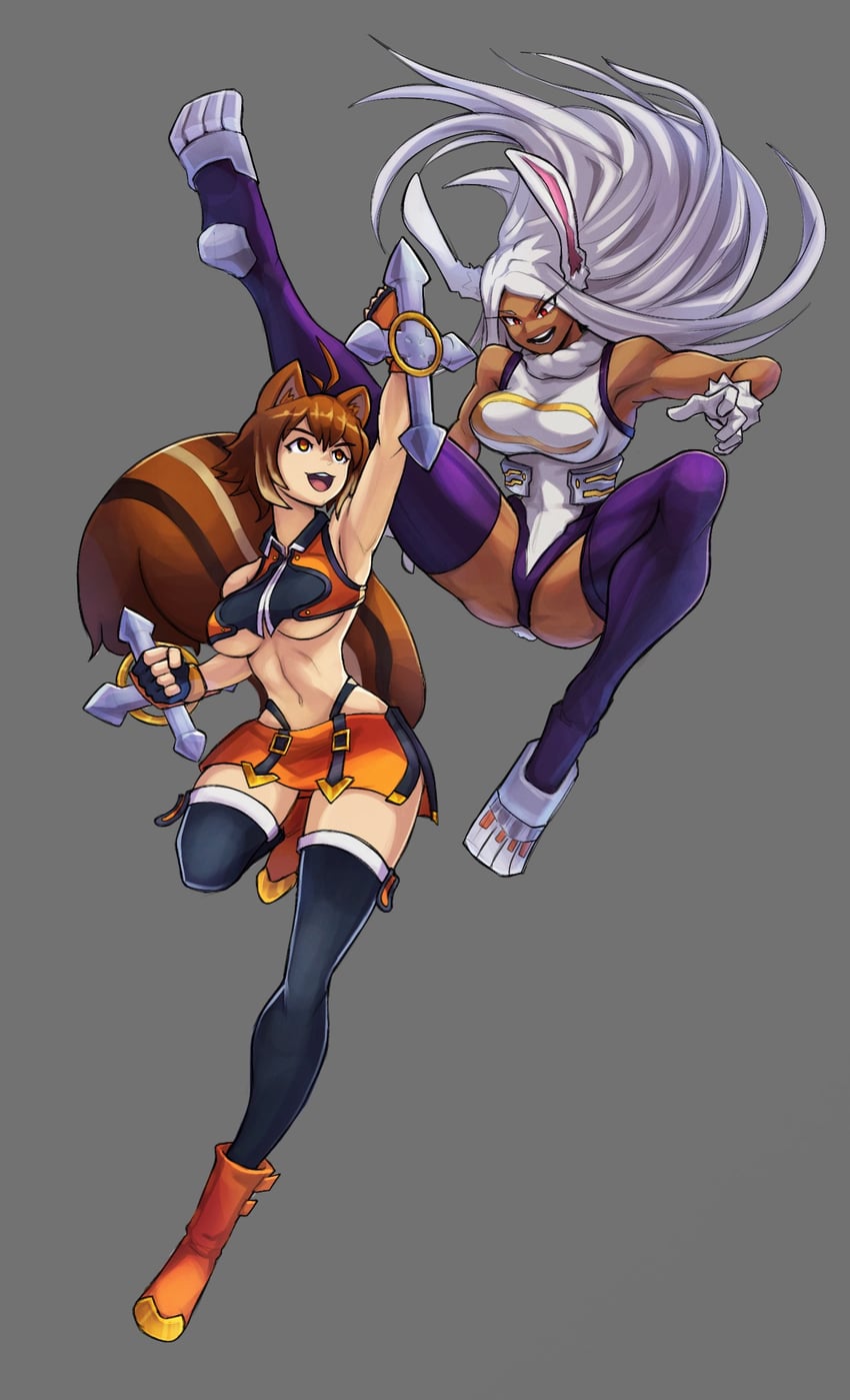 mirko and makoto nanaya (boku no hero academia and 1 more) drawn by alex_dos_diaz
