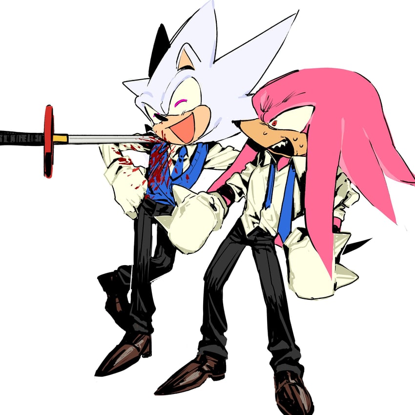 sonic the hedgehog, knuckles the echidna, hyper sonic, and super knuckles (sonic and 2 more) drawn by diamondx1704