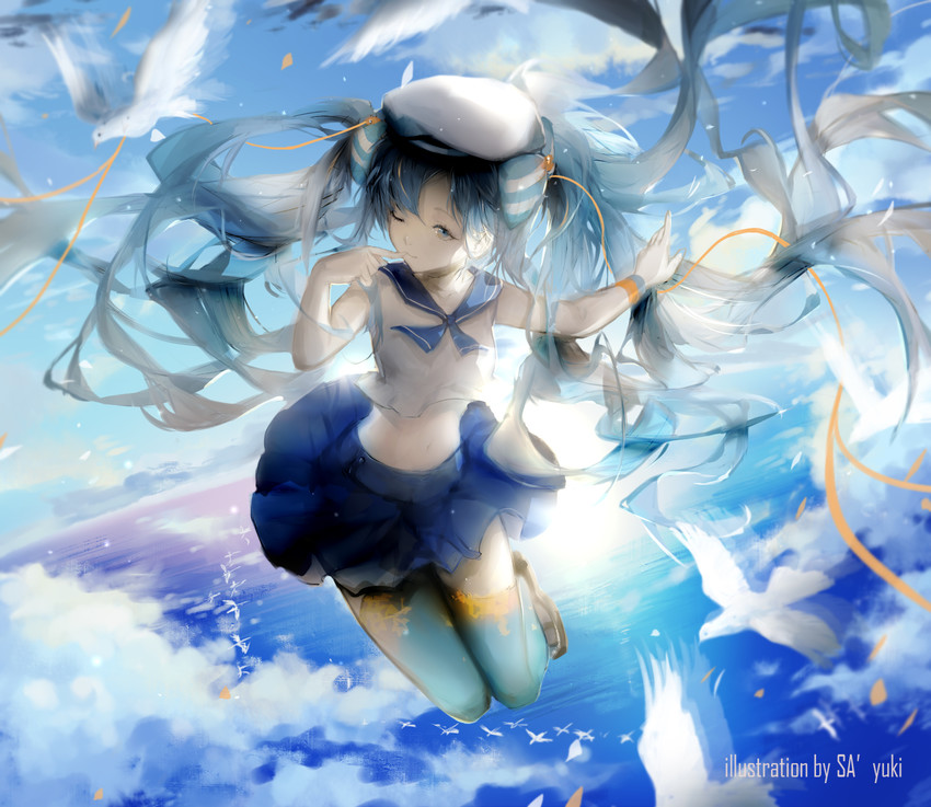 hatsune miku and marine miku (vocaloid) drawn by sa'yuki