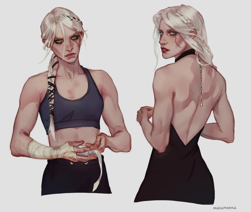 ciri (the witcher and 1 more) drawn by artjell