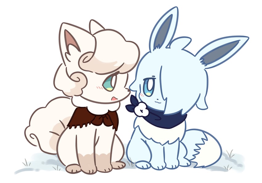 eevee, alolan vulpix, cotton cookie, and sherbet cookie (pokemon and 2 more) drawn by gimt5n