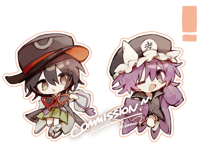 enraku tsubakura and shitodo kuroji (len'en) drawn by hiemonn