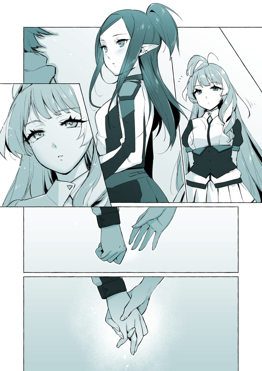 mikumo guynemer and mirage farina jenius (macross and 1 more) drawn by sasanoneko
