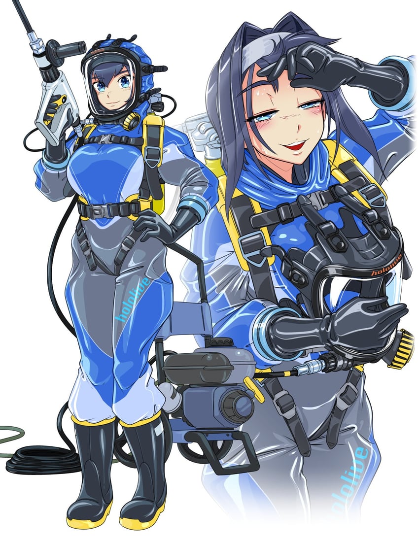ouro kronii (hololive and 2 more) drawn by commander_rab(layer_industries)
