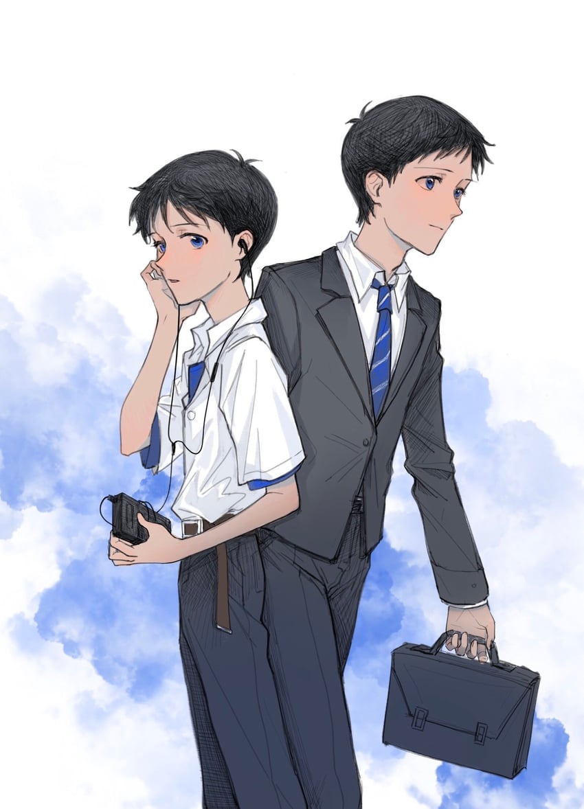 ikari shinji (neon genesis evangelion and 2 more) drawn by deep53river