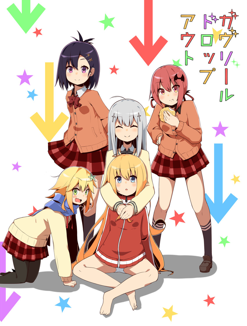 satanichia kurumizawa mcdowell, gabriel tenma white, vignette tsukinose april, raphiel shiraha ainsworth, and tapris chisaki sugarbell (gabriel dropout) drawn by mei_mu