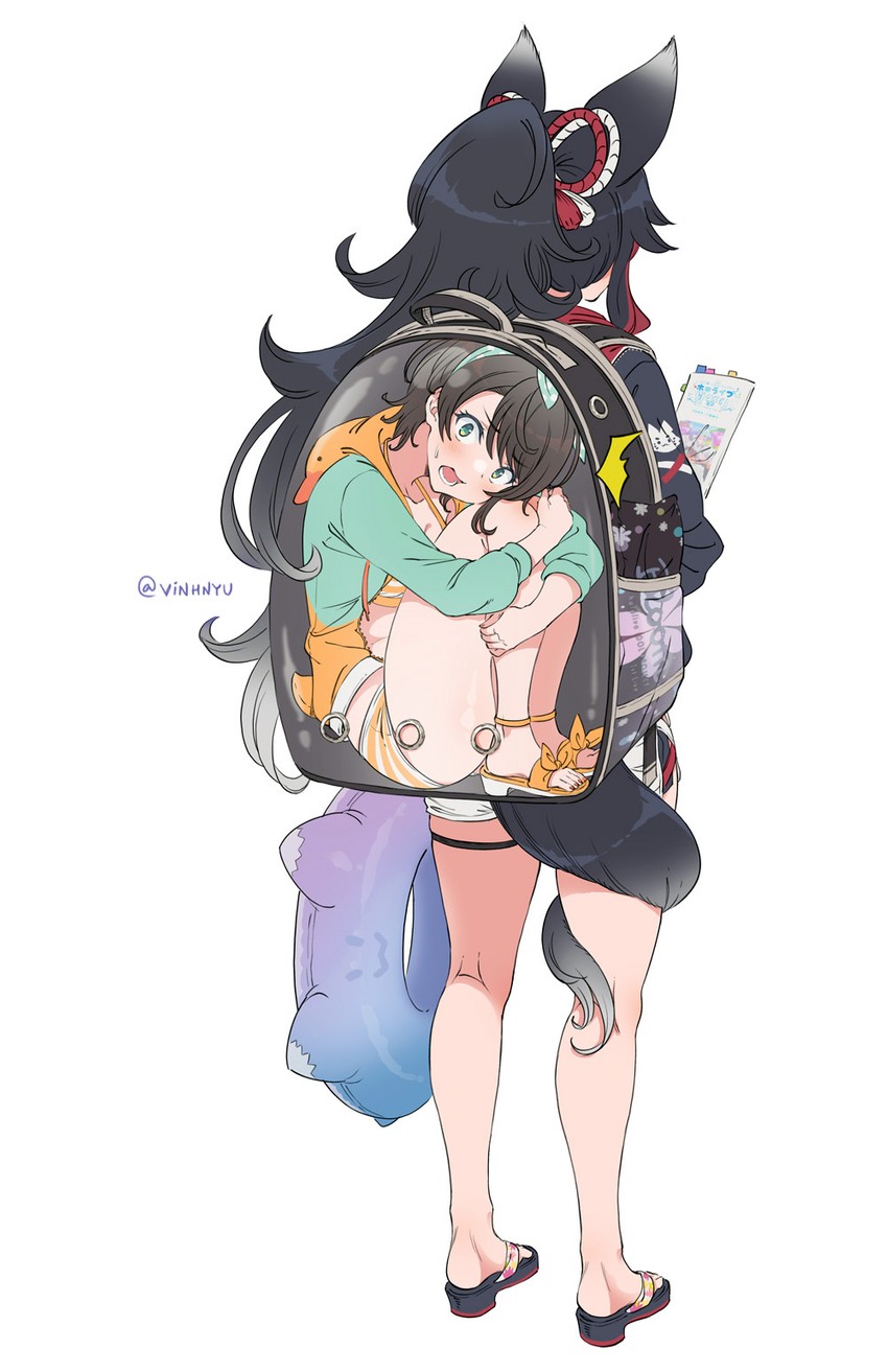 ookami mio and oozora subaru (hololive) drawn by vinhnyu