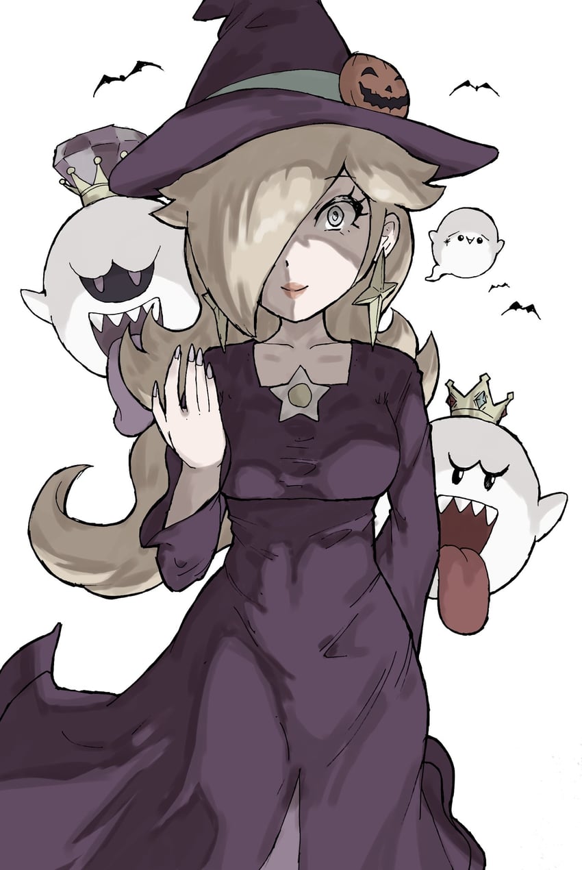 rosalina, boo, and king boo (mario and 3 more) drawn by toggy_keiichi