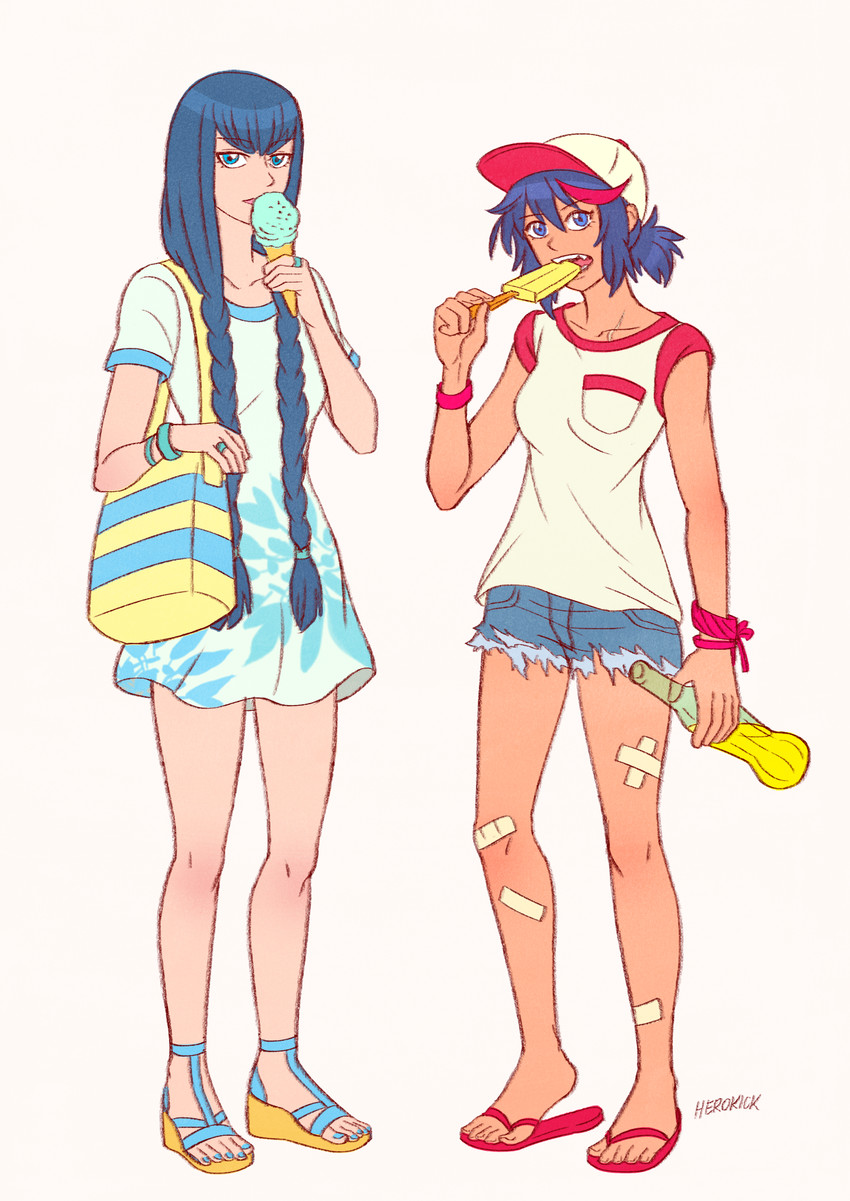 matoi ryuuko and kiryuuin satsuki (kill la kill) drawn by herokick