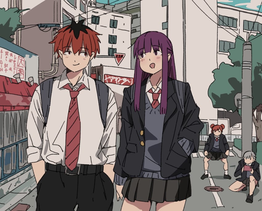 fern, stark, lawine, and laufen (sousou no frieren) drawn by perutore