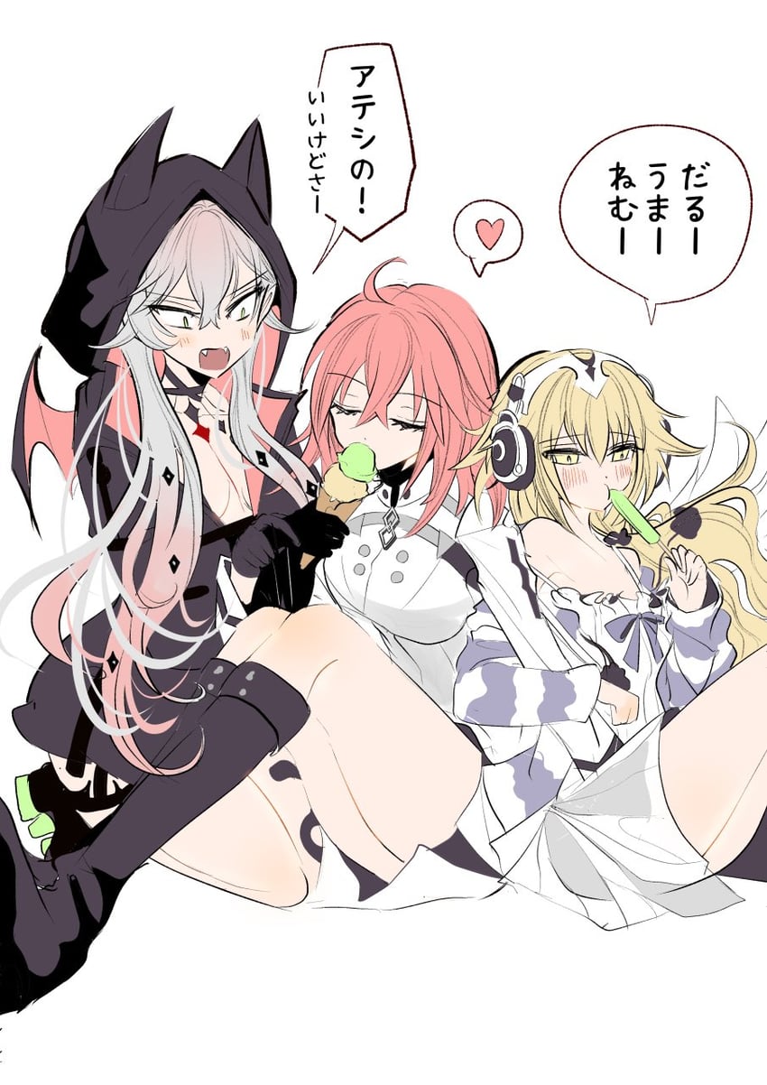 fujimaru ritsuka, jeanne d'arc, lilith, and metatron jeanne (fate and 1 more) drawn by kauderni01356
