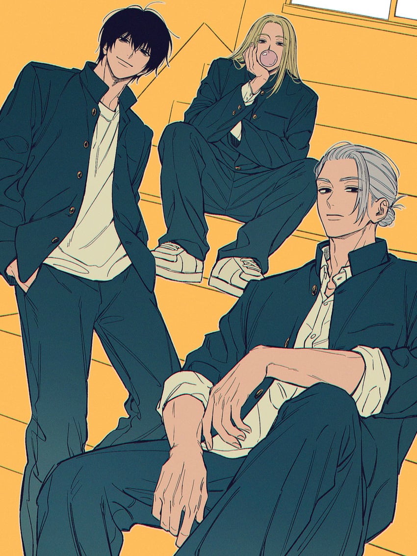 nagumo, sakamoto taro, and shishiba (sakamoto days) drawn by kuroiisana