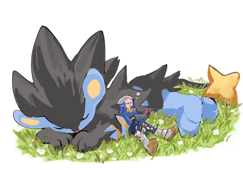 akari, sneasel, and luxray (pokemon and 1 more) drawn by sahau228