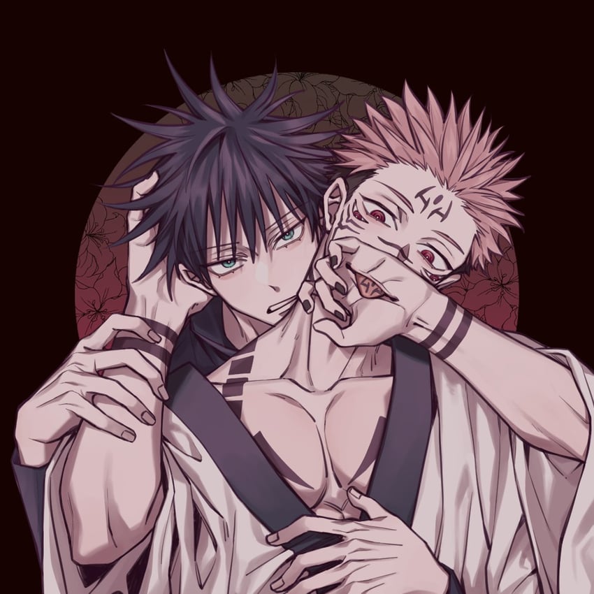 fushiguro megumi and ryoumen sukuna (jujutsu kaisen) drawn by azukiharuta_ju