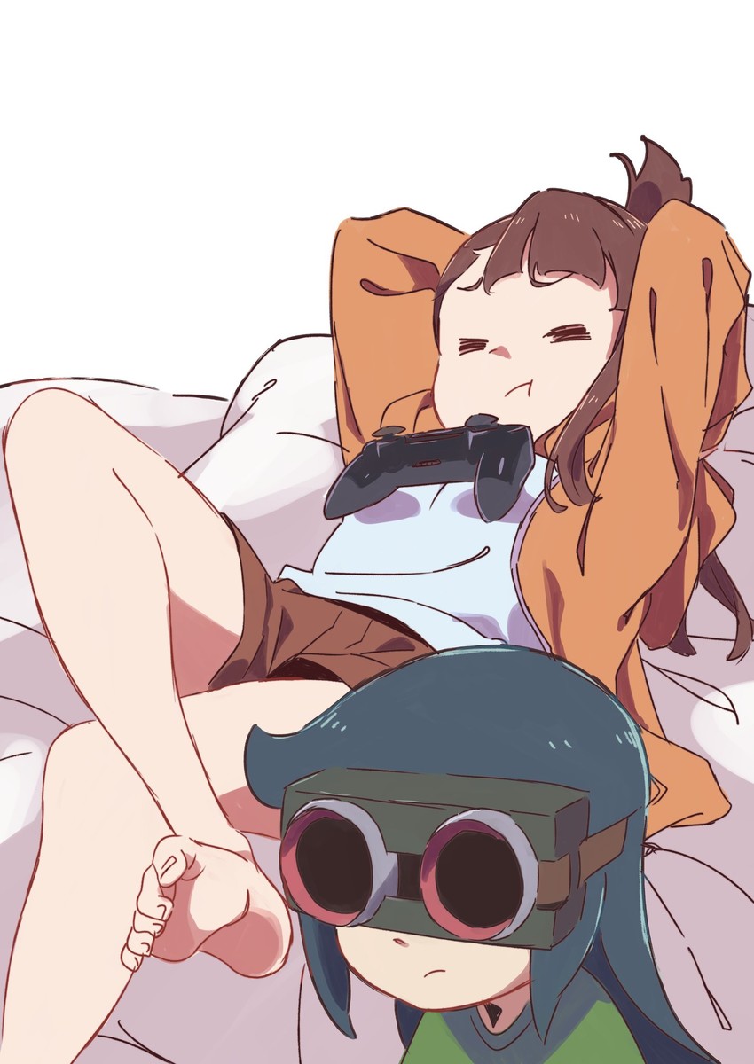 kagari atsuko and constanze amalie von braunschbank-albrechtsberger (little witch academia) drawn by tama_(tama-s)