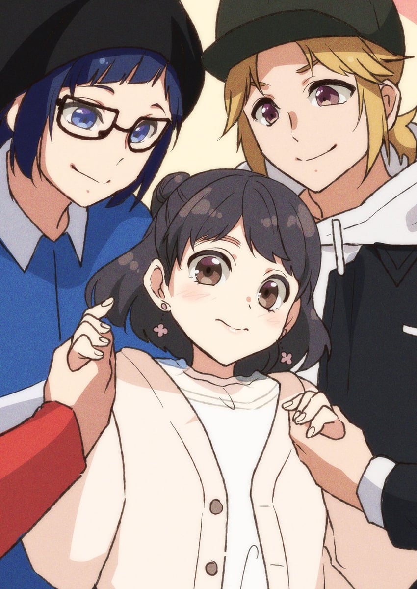 someya yuujirou, shibasaki aizou, and suzumi hiyori (kokuhaku jikkou iinkai) drawn by nyanmaru_(ememing)