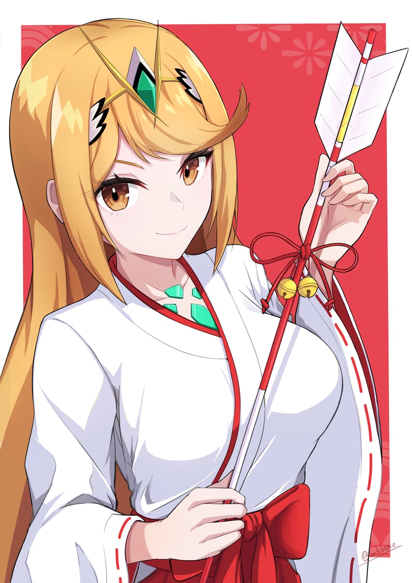 mythra (xenoblade chronicles and 1 more) drawn by makibane_(mkbane)