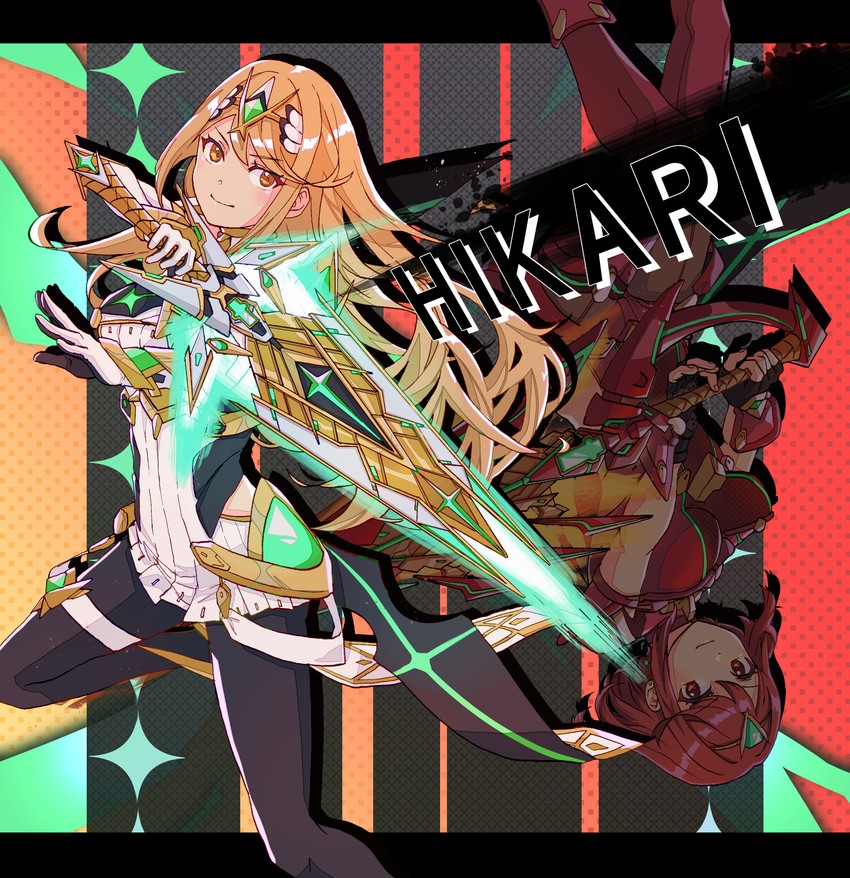 pyra and mythra (xenoblade chronicles and 2 more) drawn by fuwamoko_momen_toufu