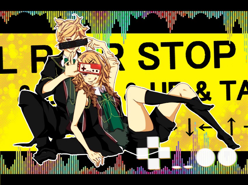 kagamine rin and kagamine len (vocaloid and 1 more) drawn by uk17