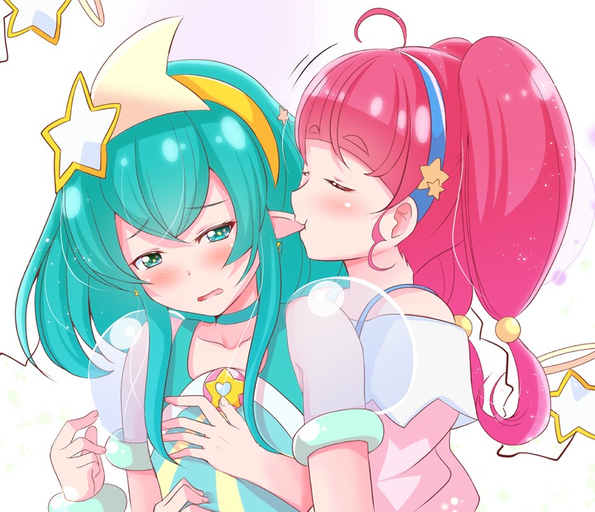 hagoromo lala, hoshina hikaru, and cure milky (precure and 1 more) drawn by mitumi_mira