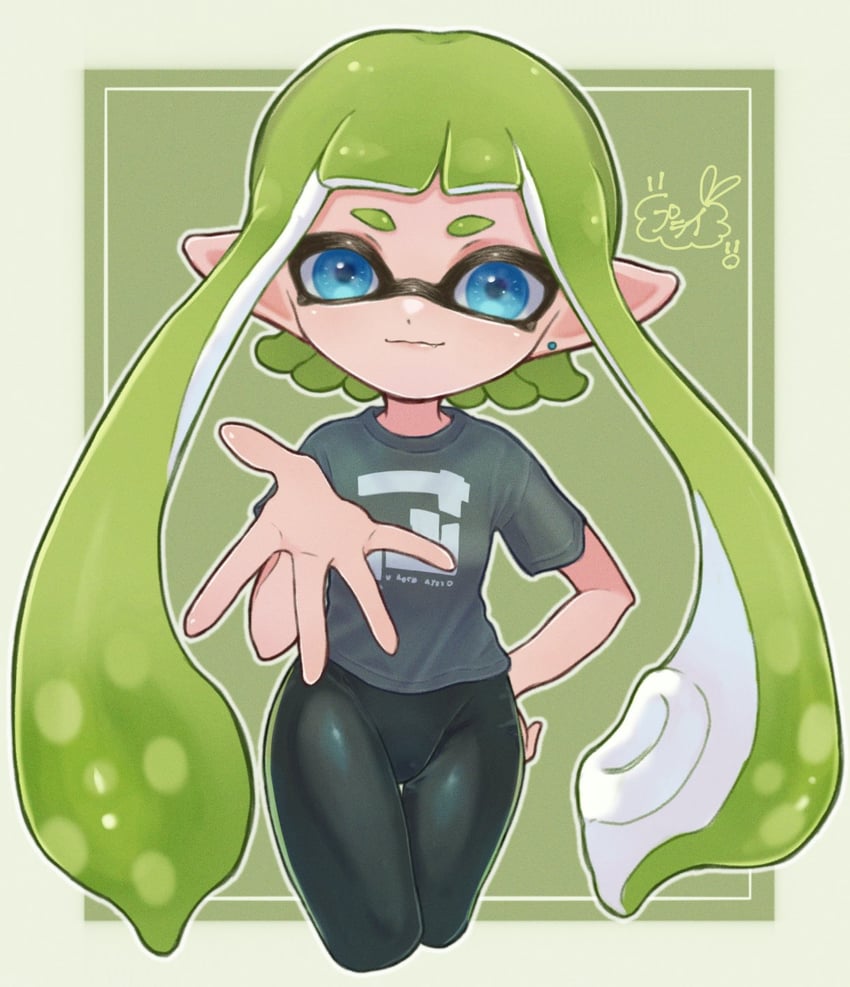 inkling player character and inkling girl (splatoon and 1 more) drawn by p_ried_prawns