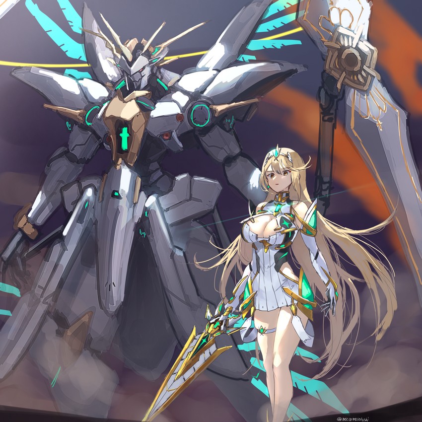 mythra and siren (xenoblade chronicles and 1 more) drawn by mutomorokoshi