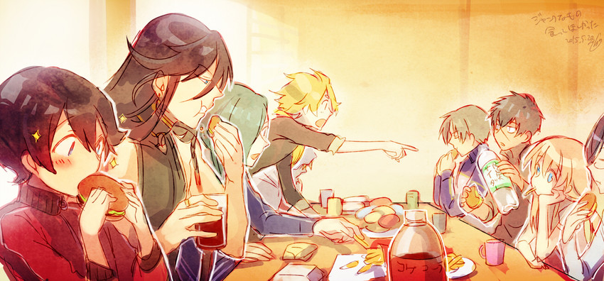 midare toushirou, izumi-no-kami kanesada, horikawa kunihiro, yagen toushirou, yamanbagiri kunihiro, and 4 more (touken ranbu) drawn by hebino_rai