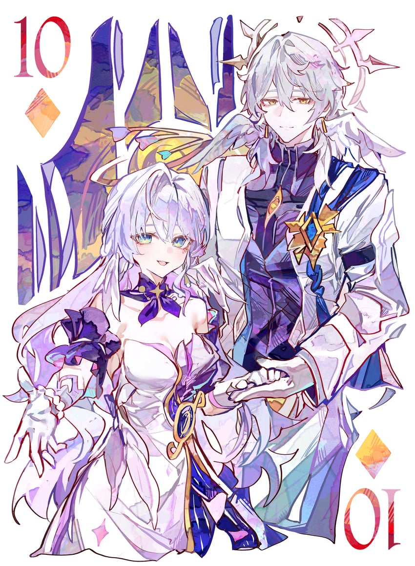 robin and sunday (honkai and 1 more) drawn by cocoballking