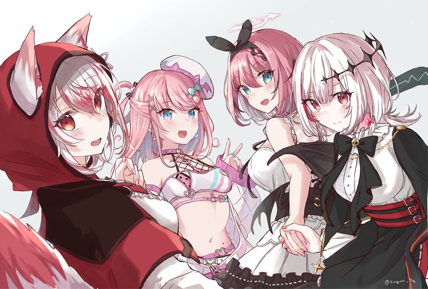 dtto., syusetu kohaku, otokado ruki, and tulsi nightmare (vee and 1 more) drawn by sugar_7g