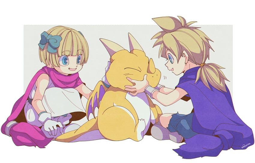 hero's daughter, hero's son, and small fry (dragon quest and 1 more) drawn by 29qmatatavi