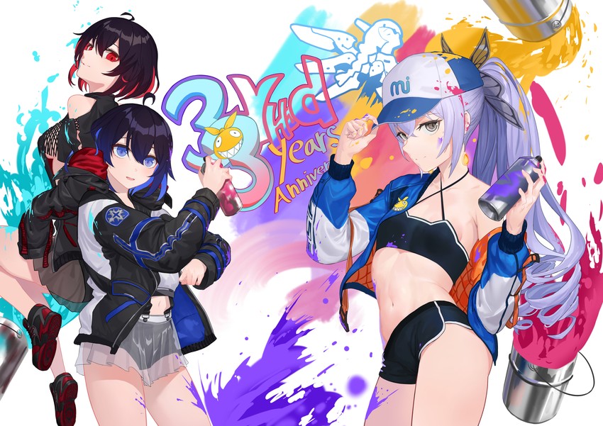bronya zaychik, seele vollerei, homu, and seele (honkai and 1 more) drawn by dociracira