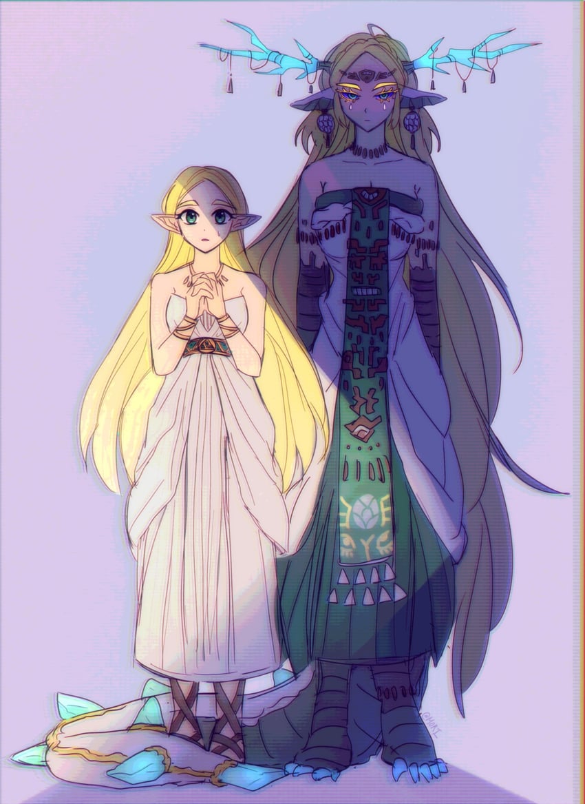 princess zelda and light dragon (the legend of zelda and 2 more) drawn by mori_(vvmorivv)
