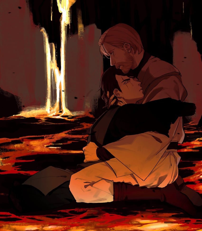 obi-wan kenobi and anakin skywalker (star wars and 1 more) drawn by strawberryreddy