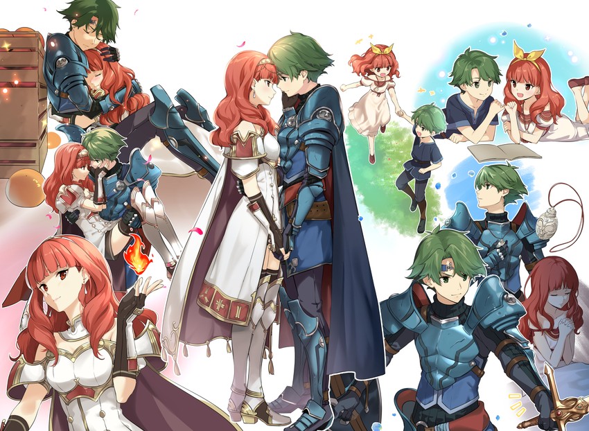 celica and alm (fire emblem and 1 more) drawn by taromarun