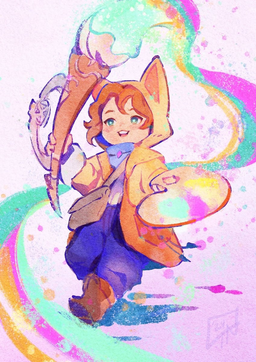 krile baldesion and pictomancer (final fantasy and 1 more) drawn by cassandra_(avocasso)