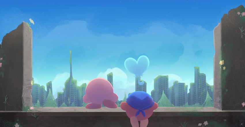 kirby, bandana waddle dee, and elfilin (kirby and 1 more) drawn by rival-ado