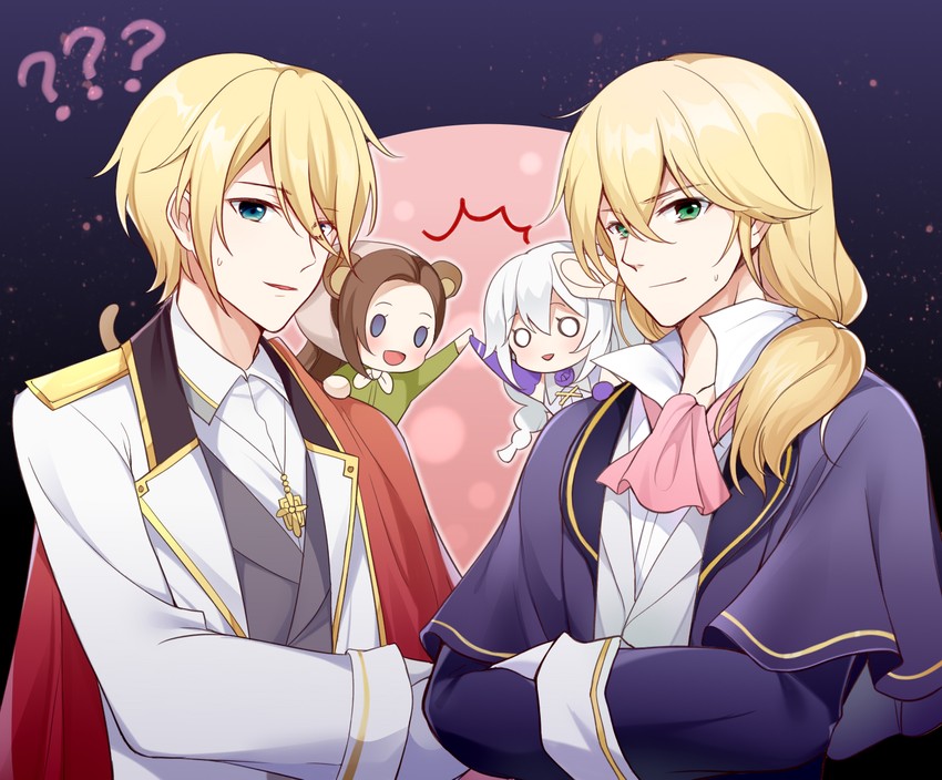 kallen kaslana, katarina claes, otto apocalypse, and geordo stuart (honkai and 2 more) drawn by gou_lianlian_dogface