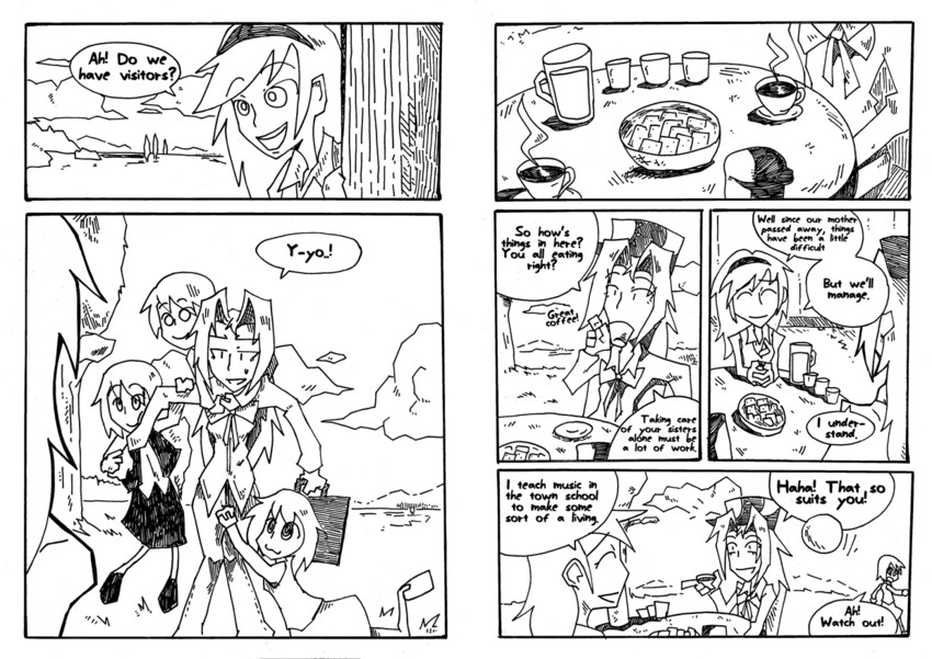 lunasa prismriver, merlin prismriver, lyrica prismriver, mima, and layla prismriver (touhou) drawn by setz