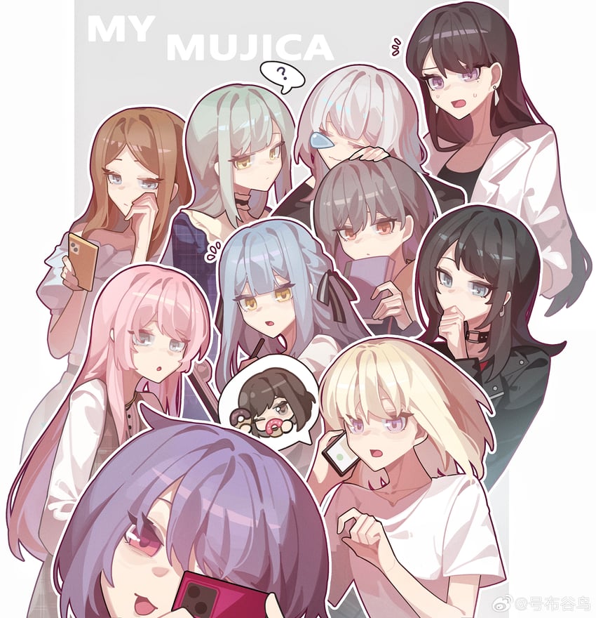 chihaya anon, togawa sakiko, nagasaki soyo, shiina taki, wakaba mutsumi, and 6 more (bang dream! and 1 more) drawn by haobuguniao