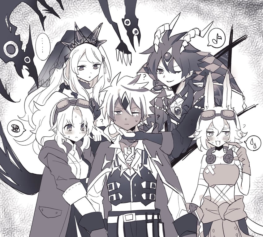 ecclesia, incredible ecclesia the virtuous, albaz, fallen of albaz, kitt, and 5 more (yu-gi-oh!) drawn by uni_(u2cream)