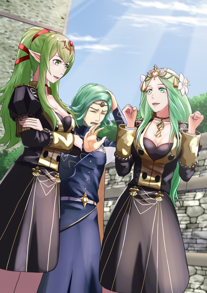 tiki, rhea, and seteth (fire emblem and 2 more) drawn by sukkirito_(rangusan)