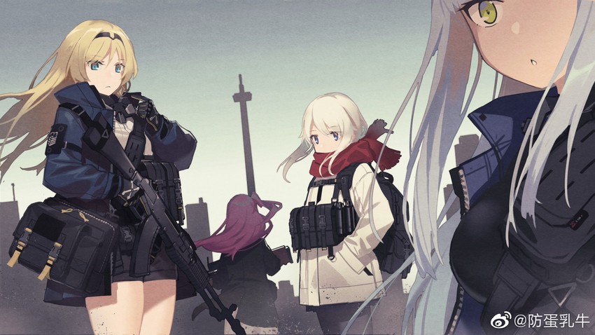 wa2000, an-94, 9a-91, and m590 (girls' frontline) drawn by fangdan_runiu
