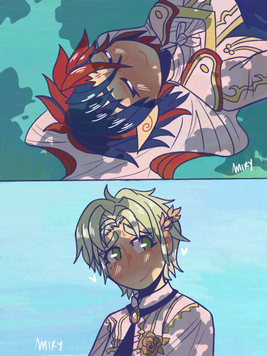 male alear and alfred (fire emblem and 1 more) drawn by mirensiart