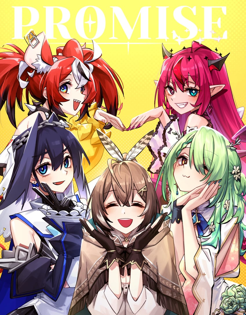 ouro kronii, nanashi mumei, hakos baelz, ceres fauna, and irys (hololive and 1 more) drawn by adarin